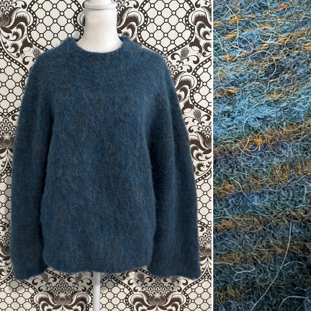 UNIQLO ✨ wool alpaca mock turtleneck dip dye ombré sweater | sz XL